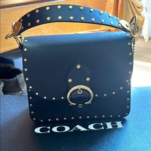 Coach Black Studded beat top handle